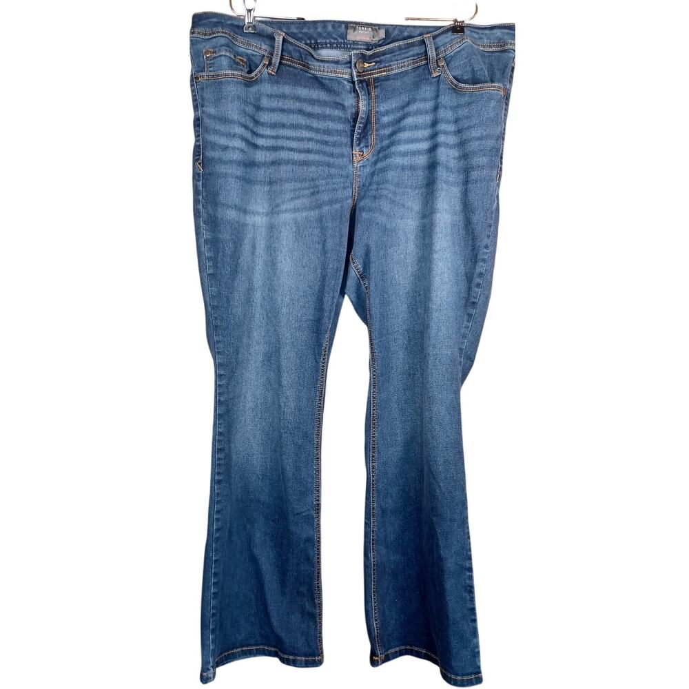 Torrid Feel the Fit Luxe Slim Bootcut Jeans 22 R Blue Denim Plus Size Inseam 32